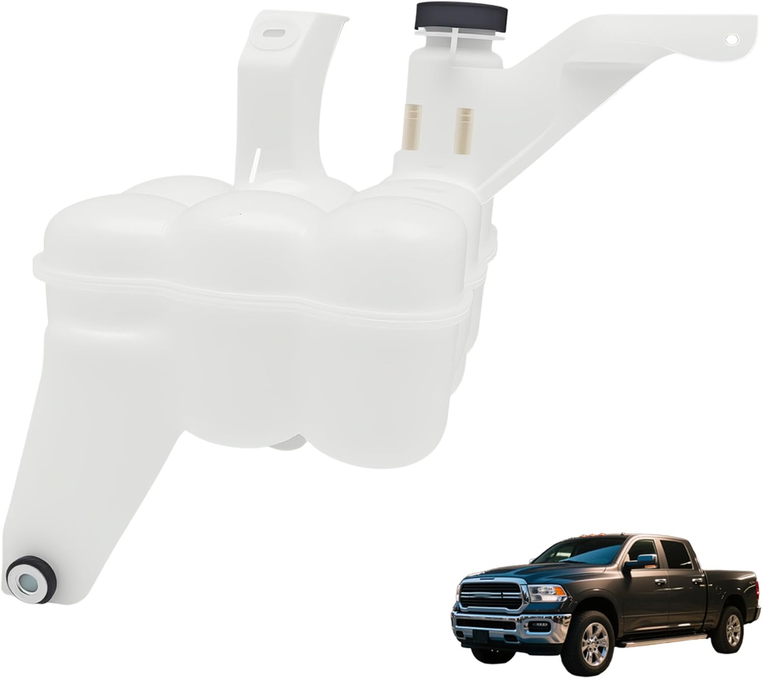 Engine Coolant Reservoir for 2013-2018 Ram 2500 3500 4500 5500 L6 6.7L - Direct Replacement for OEM 603-839, 68166475AC, 68096261AA, 68166475AB