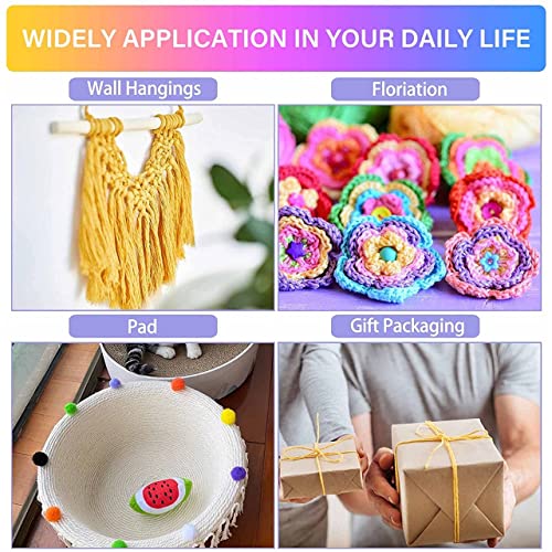Image of ecofynd Single String Color Jute Cord | Natural Hemp Rope for Wall Hanging, Plant Hanger Gift Wrapping, Garden Art | Thread Material for DIY Craft Projects, (2mm, 130 Meters, Baby Pink)