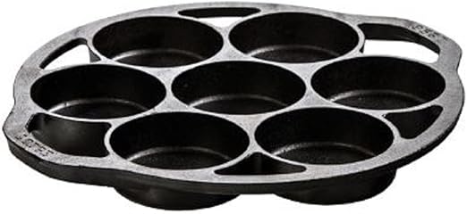 Lodge Cast Iron Mini Cake Pan. Pre-seasoned Cast Iron Cake Pan for Baking Biscuits, Desserts, and Cupcakes.