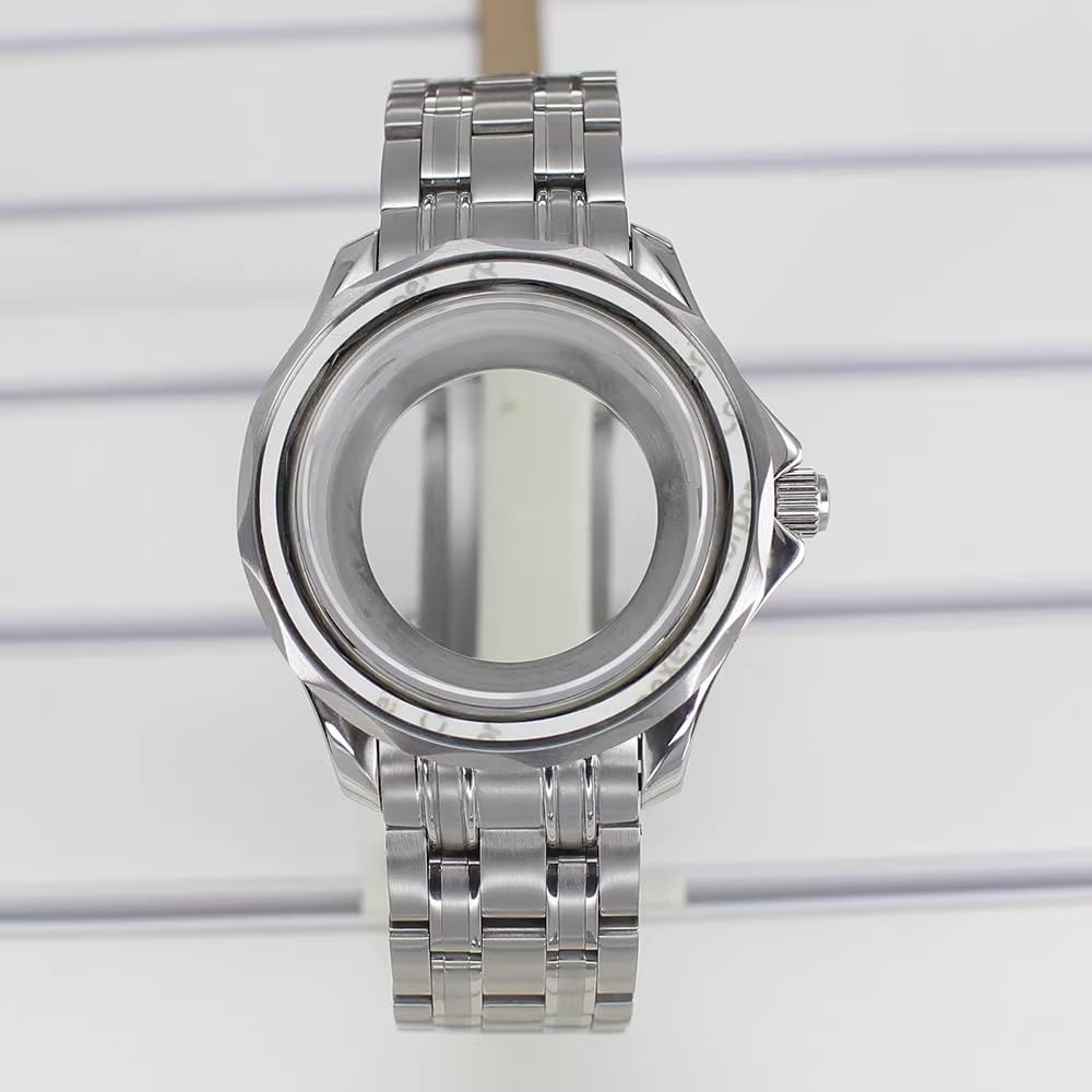 41mm Muszelkowy Bezel Nurkowy Zegarek Modyfikacja Kit, Pasuje dla Mechanizm NH35 NH36 30,5mm - 31mm Duża Tarcza, Koperta Zegarka & Bransoleta Set dla Omega Seamaster 300M