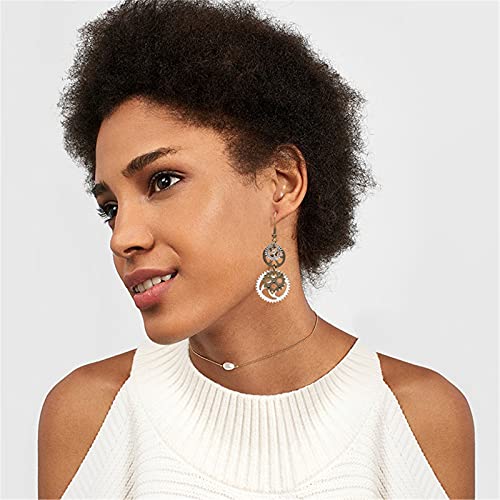 ONLYJUMP Vintage Steam Gear Earrings for Women Personalized Retro Antique Bronze Steampunk Gear Pendant Dangle Drop Earrings Jewelry (Steam Gear)4