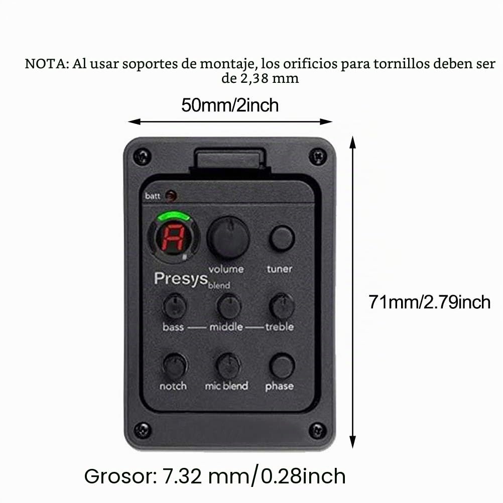 Leikance - Pastilla de guitarra, preamplificador de ecualización, afinador piezoeléctrico, accesorios de piezas de guitarra