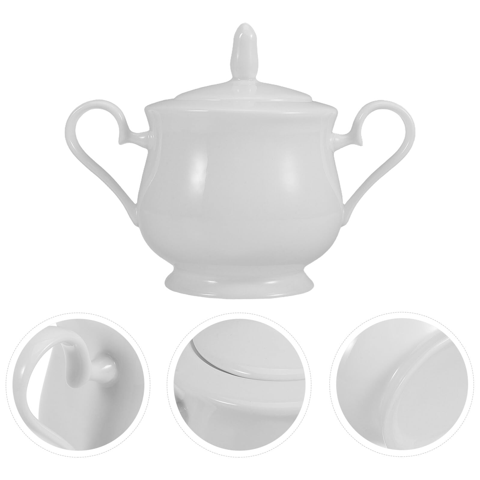 Sucrier en Céramique Couvercle 370 Ml Pot à Sucre Porcelaine Hermétique Usage la Cuisine Salon Bol Bonbons Polyvalent