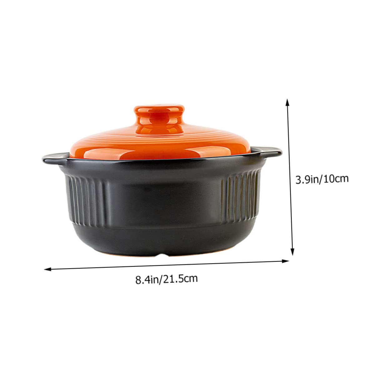 ULTECHNOVO Keramiktopf für Auflauf und Kochtopf aus Keramik 2355ml Hitzebeständig mit Wärmeleitung für Suppe und Nudeln Farbe Orange Geeignet für Zuhause und Restaurant