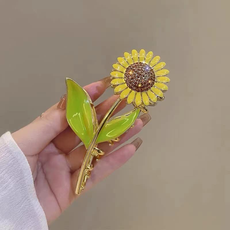 Miniatura 5 de Pinzas para el cabello con diseño de girasol, elegantes pinzas antideslizantes para el cabello con forma de flor, pinzas de pelo antideslizantes con