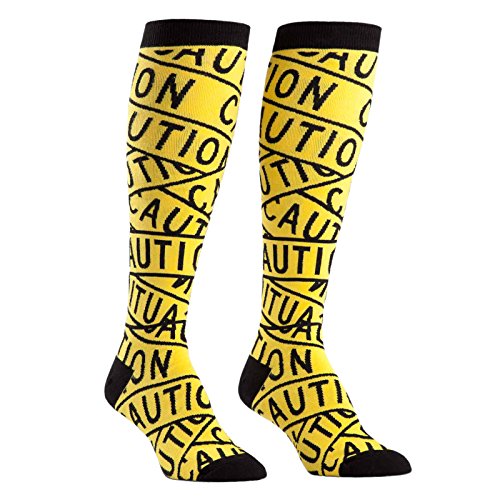 Sock It To Me Women's Caution Tape Knee High Socks