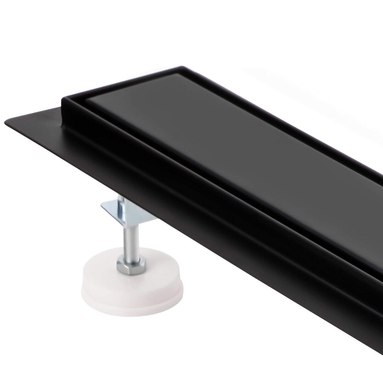 Canalina per doccia, 80 cm, in acciaio inox, con piastrellatura in acciaio inox, con sistema completo di scarico per doccia, sifone a 360° con filtro per capelli, dimensioni da 30 cm a 120 cm