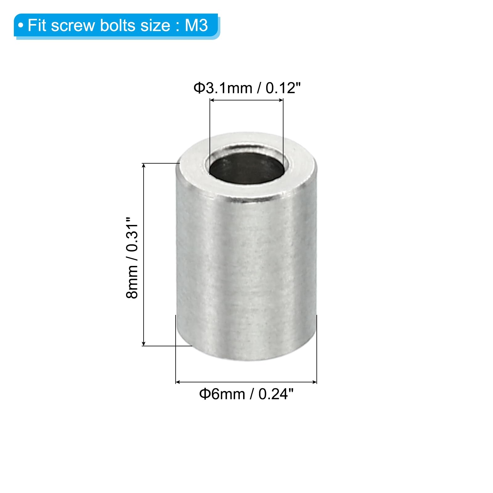PATIKIL M3 Stainless Steel Spacers - Image 2