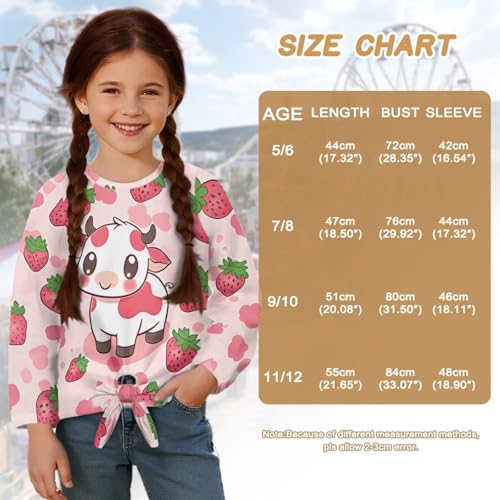 Fashion Shirts for Girls 5-12 Fall Outfits Kids Long Sleeve Tie Front Shirts Crewneck Tops3