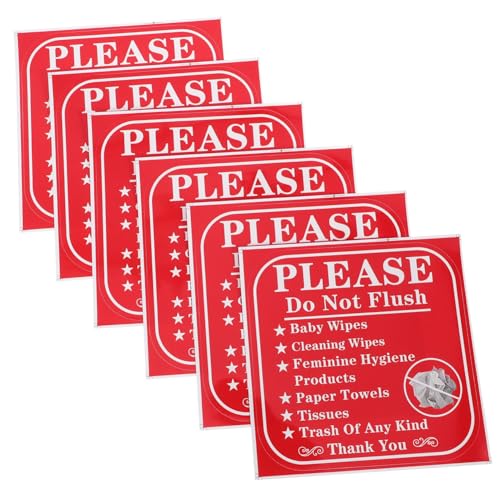 OFFSCH 24pcs Bathroom Warning Stickers Please Do Not Flush Labels for Toilets Removable Signs for Various Establishments Easy Application Performance