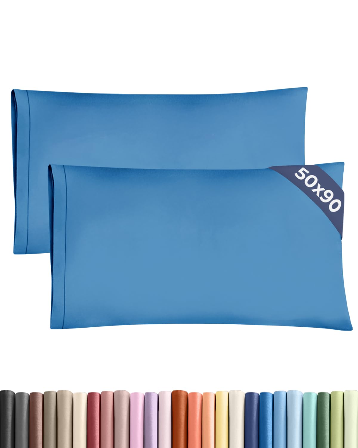 CGK 2 Pack King Size Royal Blue Pillow Cases 50x90 cm with Envelope Closure - Brushed Microfiber - Soft, Wrinkle & Fade Resistant - Breathable, Hypoallergenic & OEKO-TEX Standard 100 Certified
