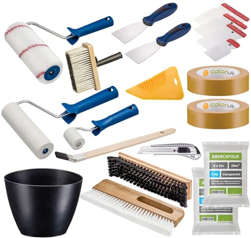 Colorus Profi Tapezier Set 17-teilig | Tapezierwerkzeug Set für...