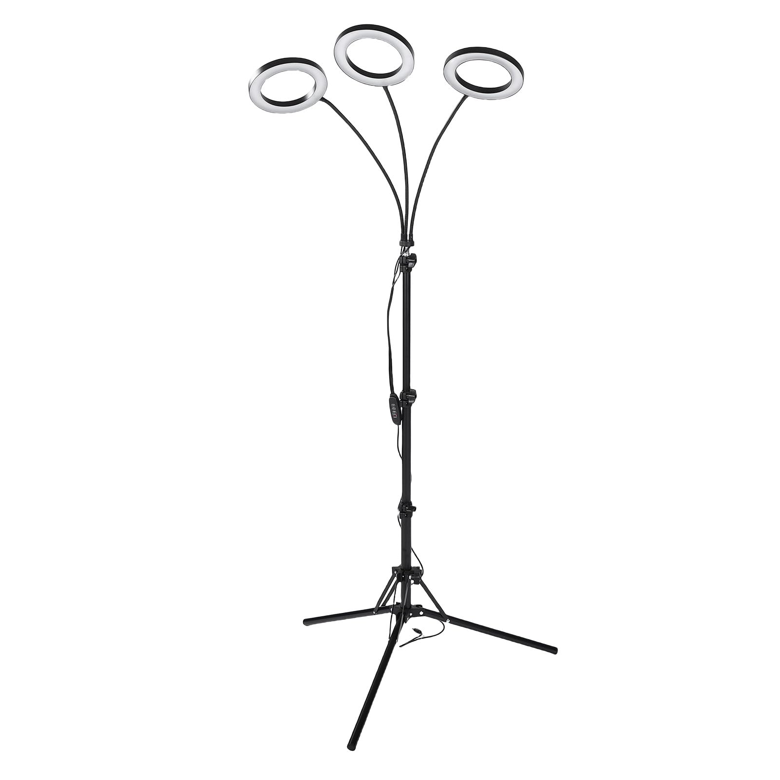 Fockety Pflanzenlampen für Zimmerpflanzen, 108 LEDs Vollspektrum-Pflanzenlampen mit 3/9/12 Stunden Timer, 6 Helligkeitsstufen, höhenverstellbare (EU-Stecker 3 Köpfe 28W 3A-Adapter)