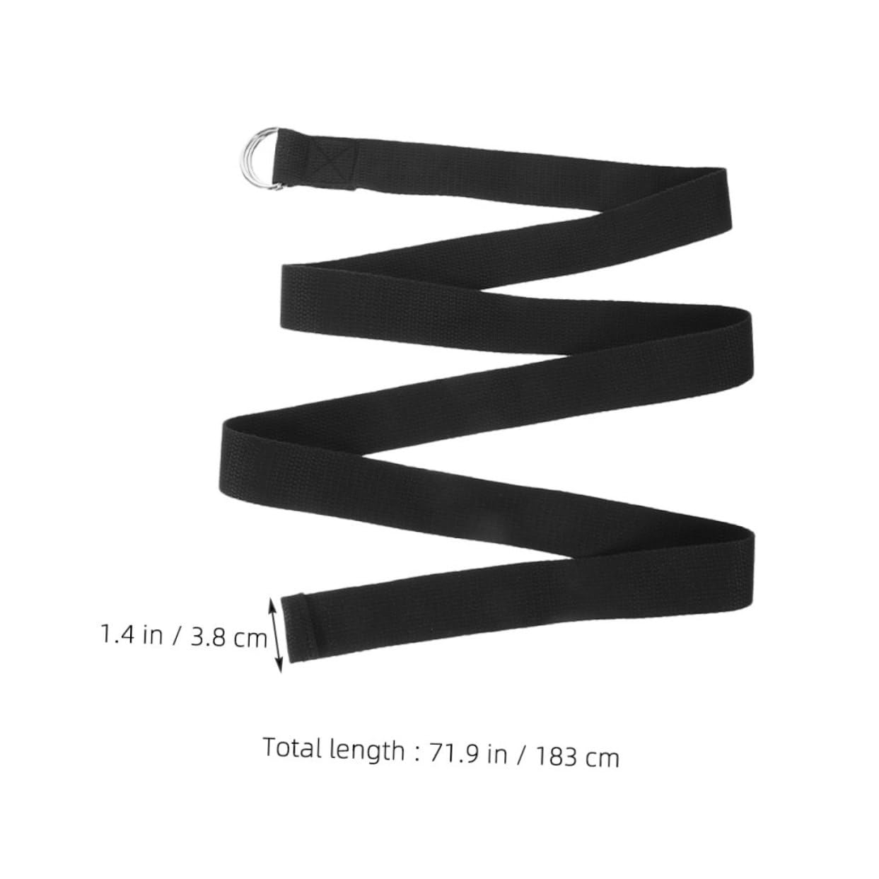 Mikikit 3pcs Adjustable Yoga Strap Non Elastic Bands with Ring for Safe Stretching and Fitness for Yoga and Muscle Relaxation