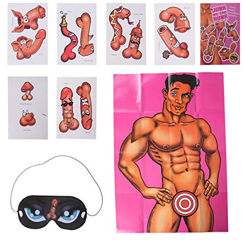 BESTOYARD Suministros de Fiesta de Despedida de Soltera Hen Party Sexy Poster Booth Photo Props Kit Hen Party Fun Accessories (Rosa)