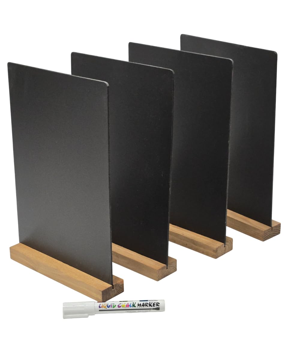 Pack Of 6 A4 Black Chalkboards - Handheld / Tabletop Menu Boards, Pub Sign, Writing Board (A4 Size)