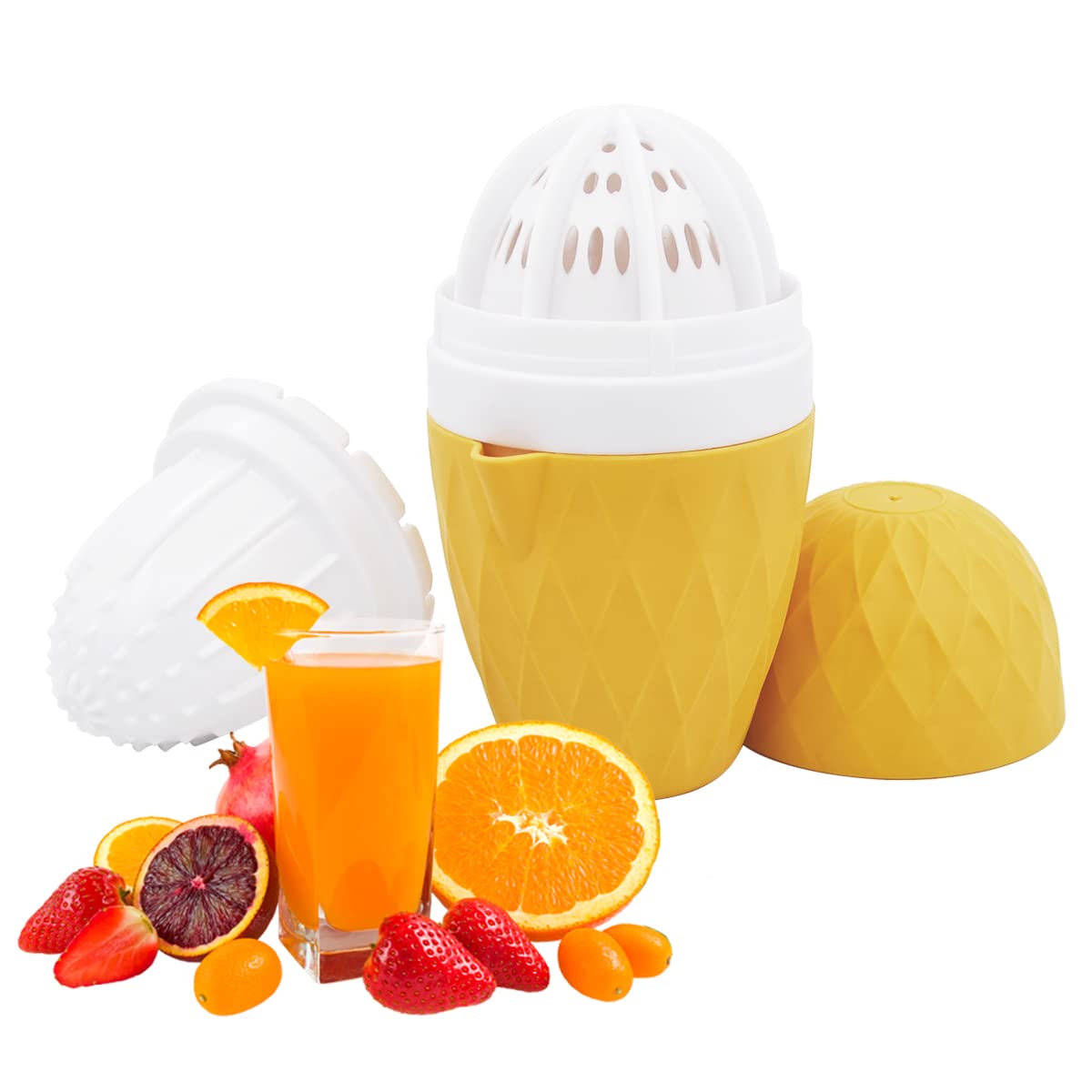 Zitruspresse, Zitronenpresse, manuelle Hand-Orangenpresse, Fruchtpresse for Orange, Zitrone, Zitrusfrüchte, Traubensaft (gelb)/568