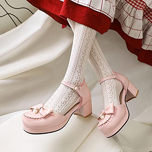 Girls Kids Round Toe Bowtie Mary Jane Platform Sandals4