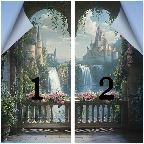 Vinilo decorativo para ventana con diseño moderno de cascada miniatura 3