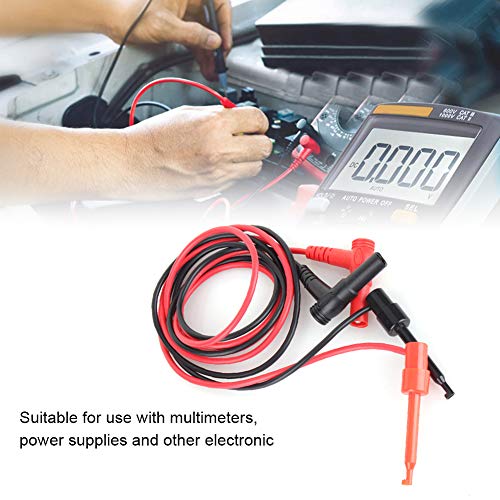 Image of 1 Pair Multimeter Test Leads with Banana Plug to Test Hook Clip Probe Cable for Multimeter Measurement 4mm Banana Plug Diameter 60mm Test Hook Size 1M Length