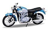 Welly DieCast Modell Motorrad 2002 Triumph Bonneville blau Metall Motorradmodell 1:18