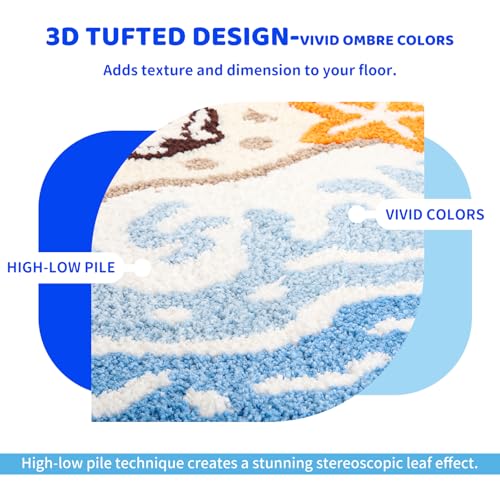Alfombra de baño Strand Stil con diseño de olas oceánicas en suave microfibra para ducha 5