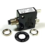 Philmore 10 Amp Push Button Manual Reset Thermal Circuit Breaker 50V DC, 250V AC