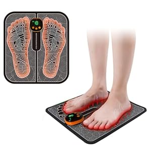 EMS Foot Massager,Electronic Muscle Stimulatior Massage Mat,8 Modes 18 Intensities Relax Muscles,Folding Portable Feet Massage Machine