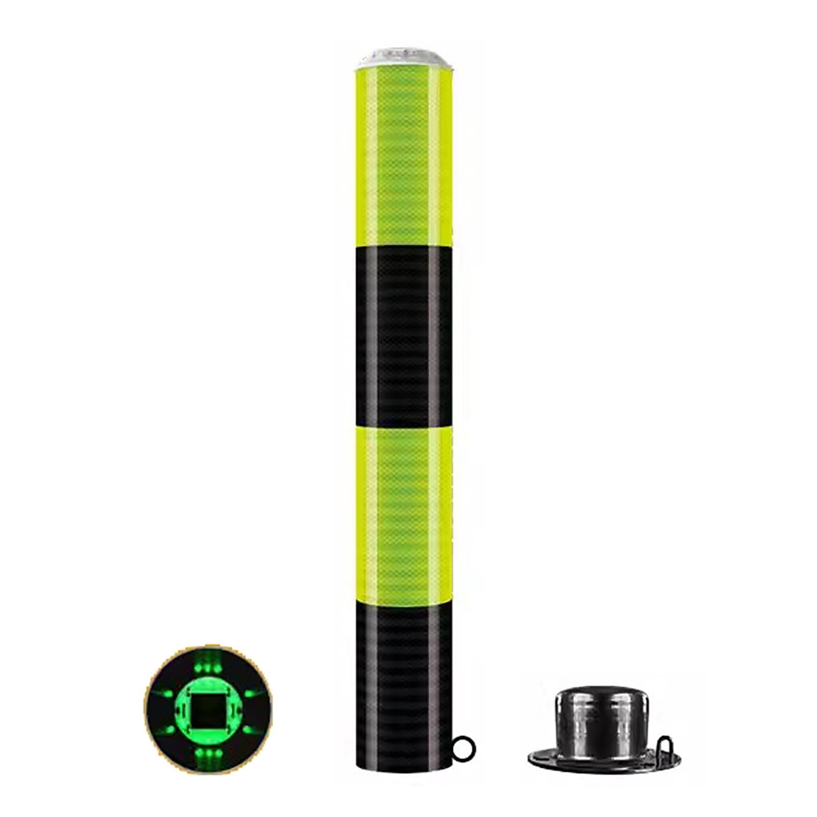 Bolardo De Seguridad para Entradas De Vehículos, Postes Delimitadores De Tráfico con Iluminación Solar Extraíble para Barreras De Acceso, Estacionamiento Y Control De Tráfico.