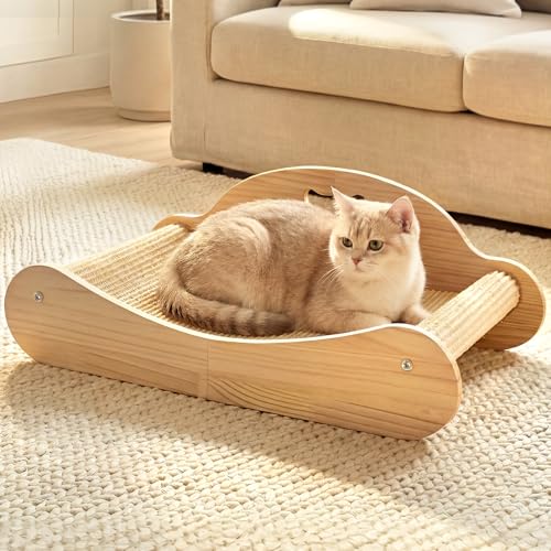 Tiragraffi per gatti, tiragraffi, design curvo a 160°, tiragraffi in sisal, divano per gatti lungo 60 cm, graffiatoio per gatti