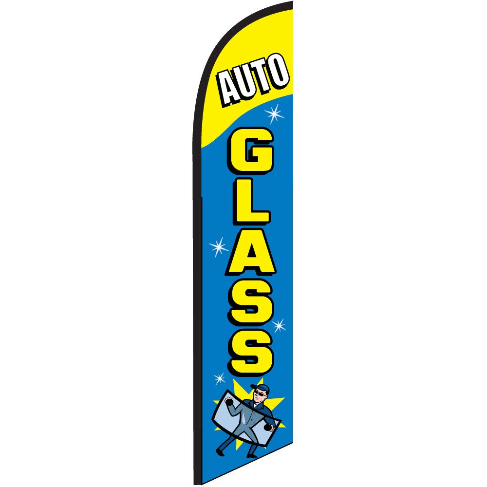 Auto Glass Feather Banner Swooper Flag -No Wind Required- Replacement FLAG ONLY