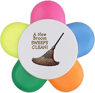 Azeeda 'New Broom Sweeps Clean' Flower Shape ...