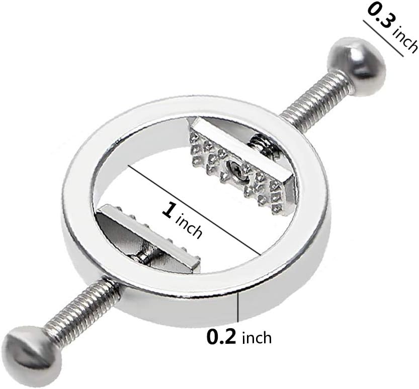 Stainless Steel Nipple Clamps - Adjustable Non Pierced Nipple Rings for Women Shield Rings Circle