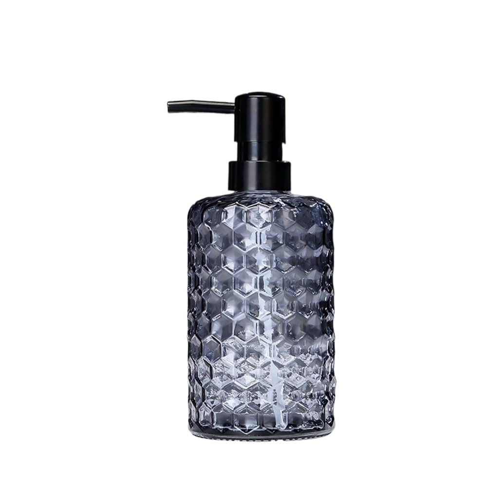 Home Soap Dispenser for Home/hotel/bathroom Glass Press Lotion Bottle 500ml Transparent Cylindrical Gray/Green/Yellow Shower Dispensers(Gris)