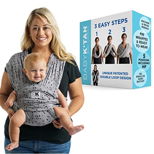 Baby K'tan Cotton Sweetheart Grey Print Baby Carrier (XL)