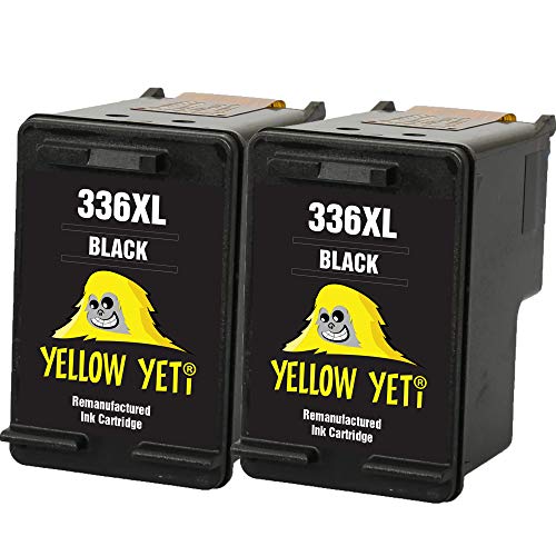 YELLOW YETI Remanufacturados 336 Cartuchos de Tinta Negro para HP Photosmart 2570 2575 2710 8150 C3100 C3180 C4180 D5160 DeskJet 5440 5442 6310 Officejet 6315 PSC 1510 [3 años de garantía]