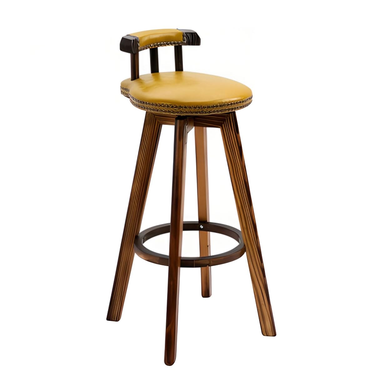 Rétro VTG 60s Counter Bar Stool Perfect‼️ Vintage Bar Stools with Back Swivel Cushion Foot Ring, 28.7