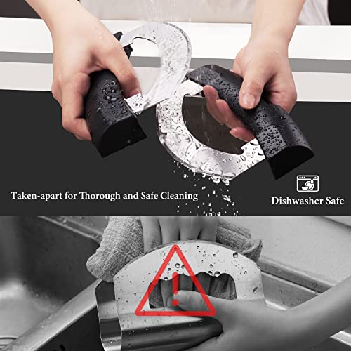 Kitchendao Come Apart Mezzaluna Salad Chopper Knife Tool, Easy Cleaning, Super Sharp Double Blade Stainless Steel Rocker Knife For Lettuce Vegetables W/Blade Covers, Used As Pizza Cutter Slicer #TOP5