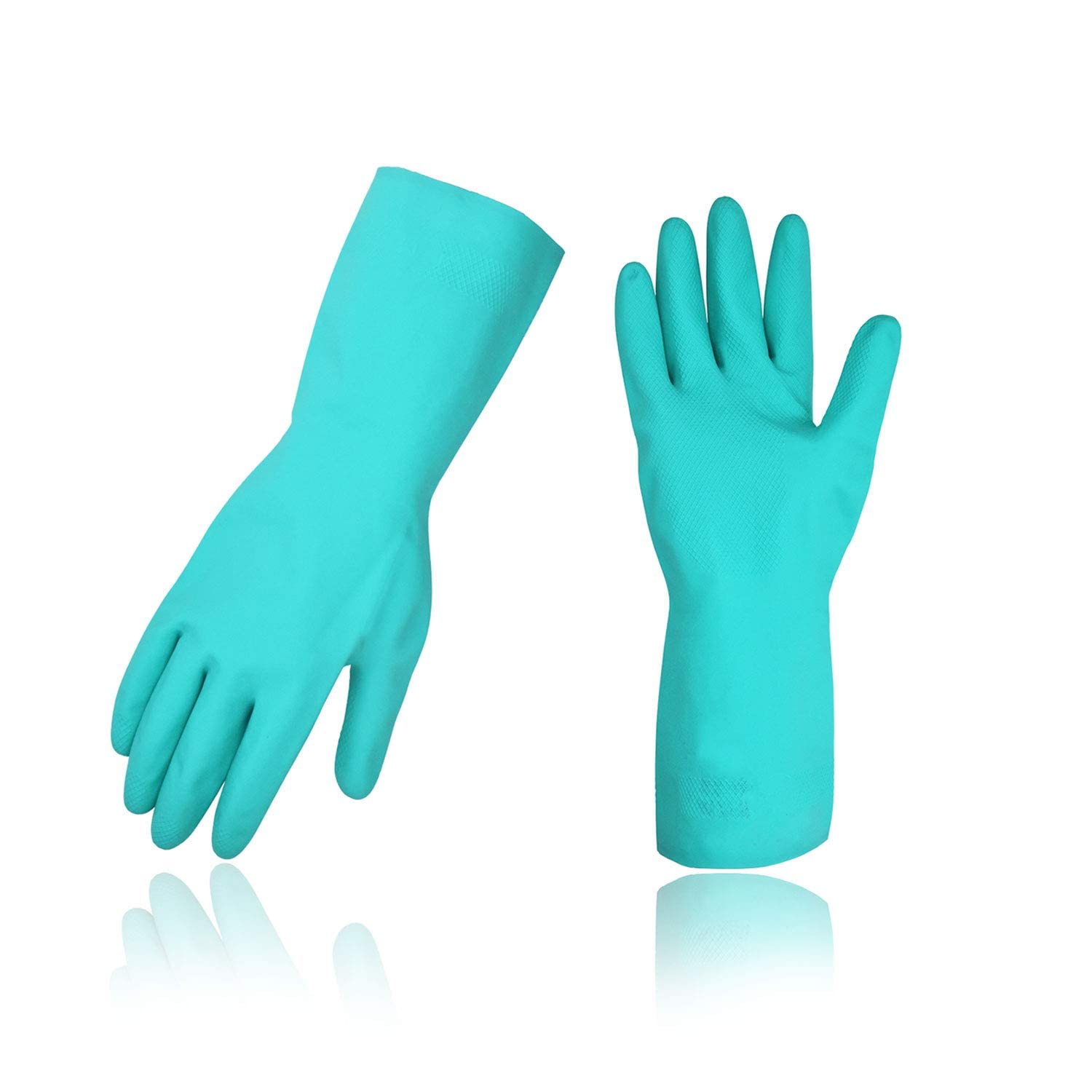 Vgo... Reusable Household Gloves, Dishwashing gloves, Extra Thick, Long Sleeves, Kitchen Cleaning/Painting/Gardening/Pet Care — view 16