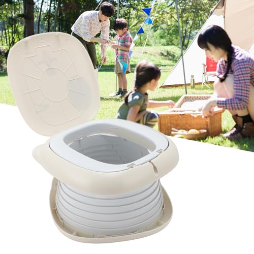 Image of TOPINCN Children Travel Toilet Seat, Portable Foldable Potty Seat with Storage Bag, for Car Driving Camping Travel Toddler Portable Potty Trainer (Grey)