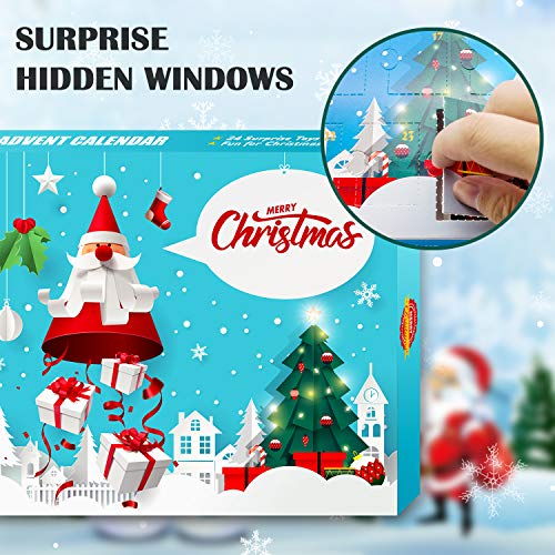 Fidget Party Toys Advent Calendar 2020 Christmas Countdown Calendar 24 PCS Fidget Relief Stress Toys for Count Down Xmas Holiday Party Favor Kids Adults Challenge