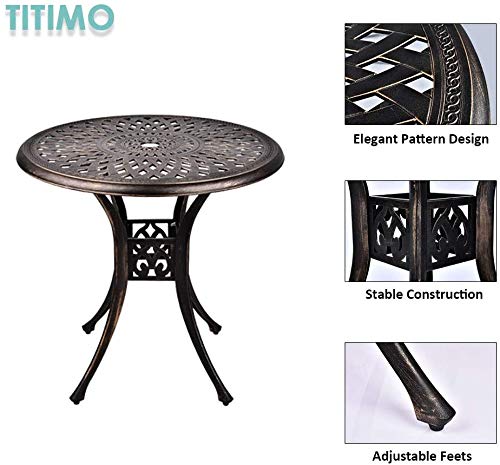 TITIMO-31-Diameter-Round-Cast-Aluminum-Dining-TableOutdoor-Patio-Bistro-Table-with-Umbrella-Hole-Conversation-Table TITIMO 31 Diameter Round Cast Aluminum Dining TableOutdoor Patio Bistro Table with Umbrella Hole Conversation Table