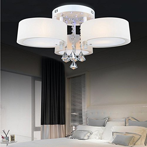 Crystal lamp Ceiling lamp Living Room lamp Modern Minimalist Bedroom lamp Crystal Ceiling lamp ALEC Circular Chandelier Ceiling Light, 3 Head