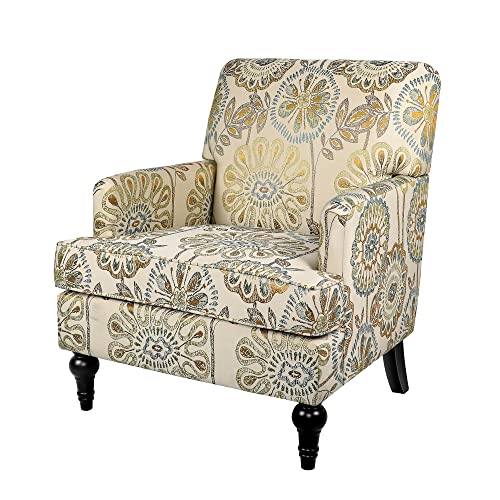 QHITTY Mid Century Upholstered Accent Armchair with Wood Legs and Thick Cushion, Modern Accent Chair High Back Rest and Armrest, Leisure Single Sofa Chair for Bedroom/Home Office (Sun Flower) - Image 8