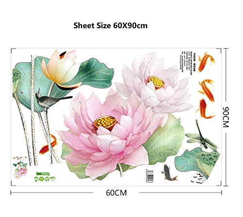 Sticker Mural XXL Feuilles De Lotus - COVPAW® - Blanc - 94x70 Cm