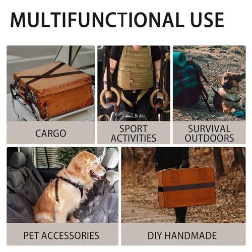 Image of Polyester Webbing Strap 16+Colors - 1 inch&1.5 inch&1.9 inch - 16.5 25 33 55 Yards Heavy Duty Webbing Roll, Flat Webbing Strap for Indoor&Outdoor Gear, Climbing, DIY Crafting, Repairing