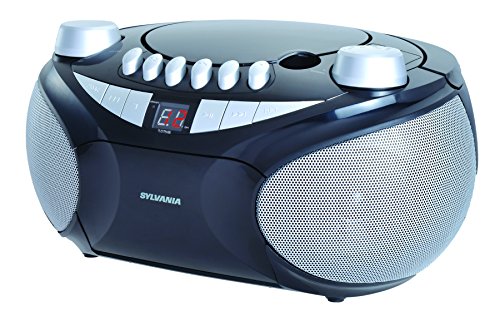 Sylvania Portable Cassette, CD, AM/FM Radio Boombox, with Cassette Player (SRCD286)