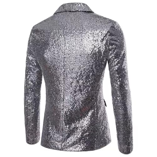 Anzug Herren 2 Teilig:Disco Outfit Herren,Pailletten Blazer,80er Jahre Outfit,Pailletten Anzug Herren,Pailletten Hose,Glamour Outfit Herren,Glitzer Männer, – Bild 4