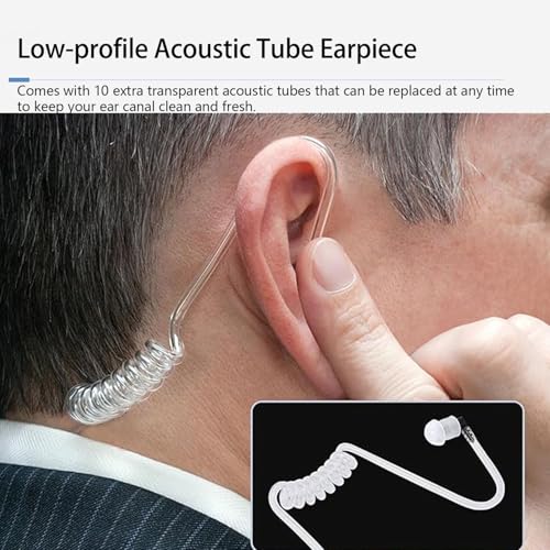 Image of Retevis Radio Earpiece, Additional Acoustic Tube and Soft Silicone Earbuds | for RT22 /RT21 /H777, Compatible with Baofeng, Pxton, Kenwood Two Way Radio, Walkie Talkie Earpiece with Mic(10 Pack)