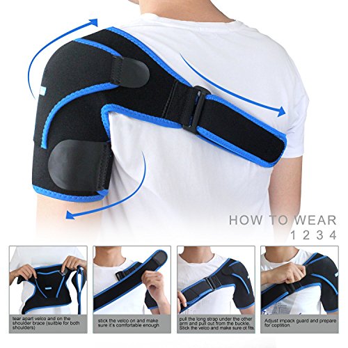 Shoulder Stability Brace with Pressure Pad by Babo Care Breathable Neoprene Shoulder Support